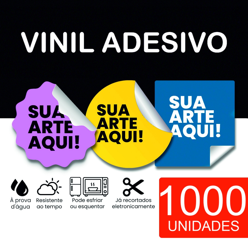 1000 Adesivos Personalizados em Vinil 3x3 4x4 5x5 6x6 7x7 Etc - Etiqueta Adesiva Personalizada Já Recortada - Etiquetas Adesivas em Vinil em Oferta na Shopee