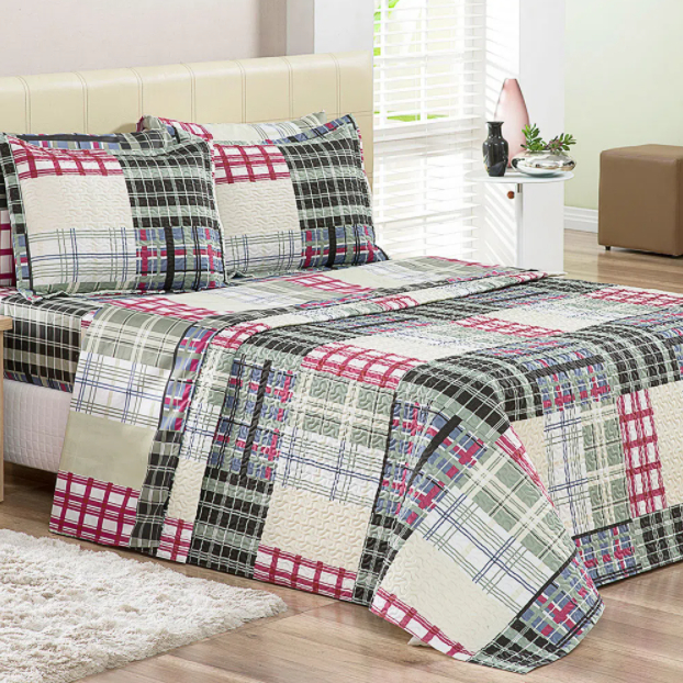 Cobre Leito Magnific Ultrassônico Casal Queen 03 Peças - Estampado 100% poliester Queen 2,20m x 2,40m + 02 Porta Travesseiros 70cm x 50cm em Oferta na Shopee