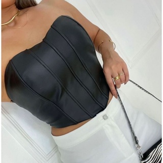 Cropped corset feminino Cropped courino em Oferta na Shopee