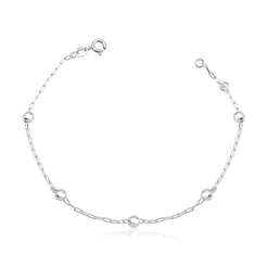 Pulseira Feminina de Prata 925 Bolinhas com 4mm