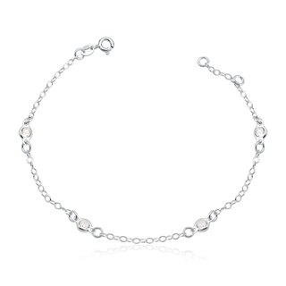 Pulseira Feminina de Prata 925 Redondo com zircônias em Oferta na Shopee