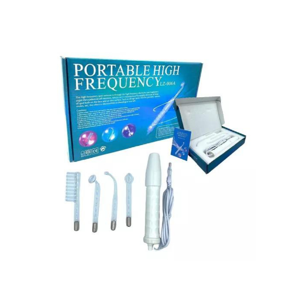 Aparelho Alta Frequência Portátil kit c/ 4 Eletrodos | Portatil | Facial e Capilar  | Limpeza de Pele, Tratamento Acne