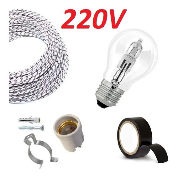 Kit Lampada Para Churrasqueira e Coifa  - Fácil instalação 220V - Acompanha manual de instalação