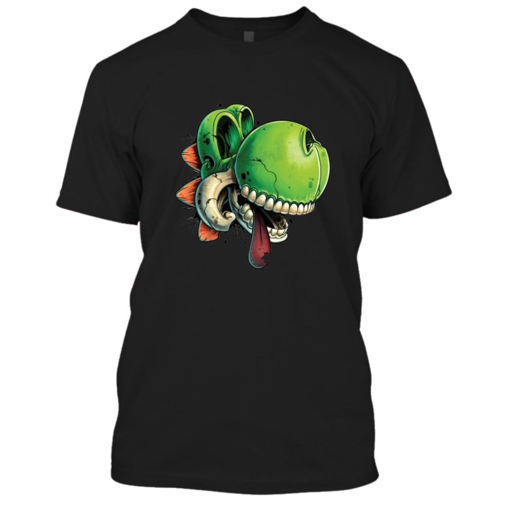 Camiseta camisa estampada 100% algodão dinossauro mario