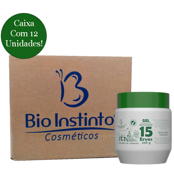 Kit 12 Unidades Gel para Massagens 15 Ervas 240g Bio Instinto