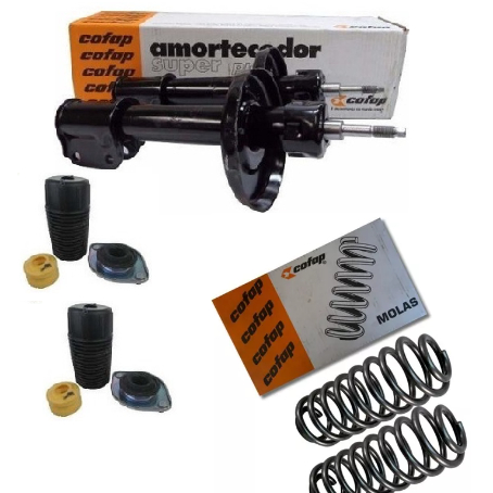 Par Amortecedor Cofap + Kit + Mola Cofap Dianteiro para GM Celta