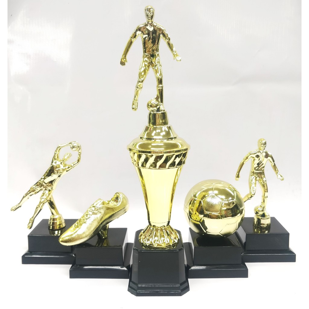 1 a 5 Troféu Futebol para Campeonato Ouro TVD3 Campeão e BV4 Jogador Bola Chuteira Goleiro