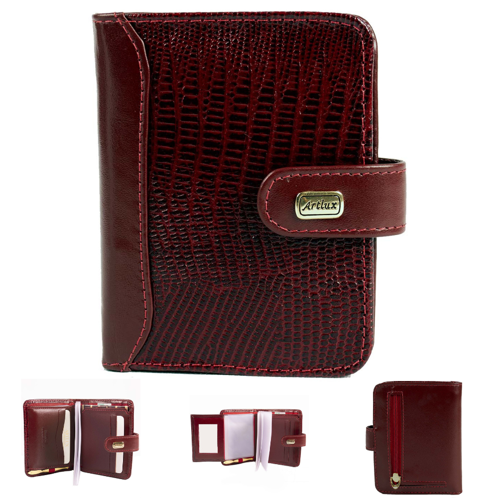 Carteira Feminina Vermelha Artlux Em Couro Bovino Legítimo Premium Cabe Rg, Cnh, Cartões