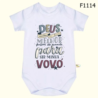 Body Bebê Frases Deus Escolheu a Melhor pessoa do mundo para ser minha vovó SF1114 em Oferta na Shopee