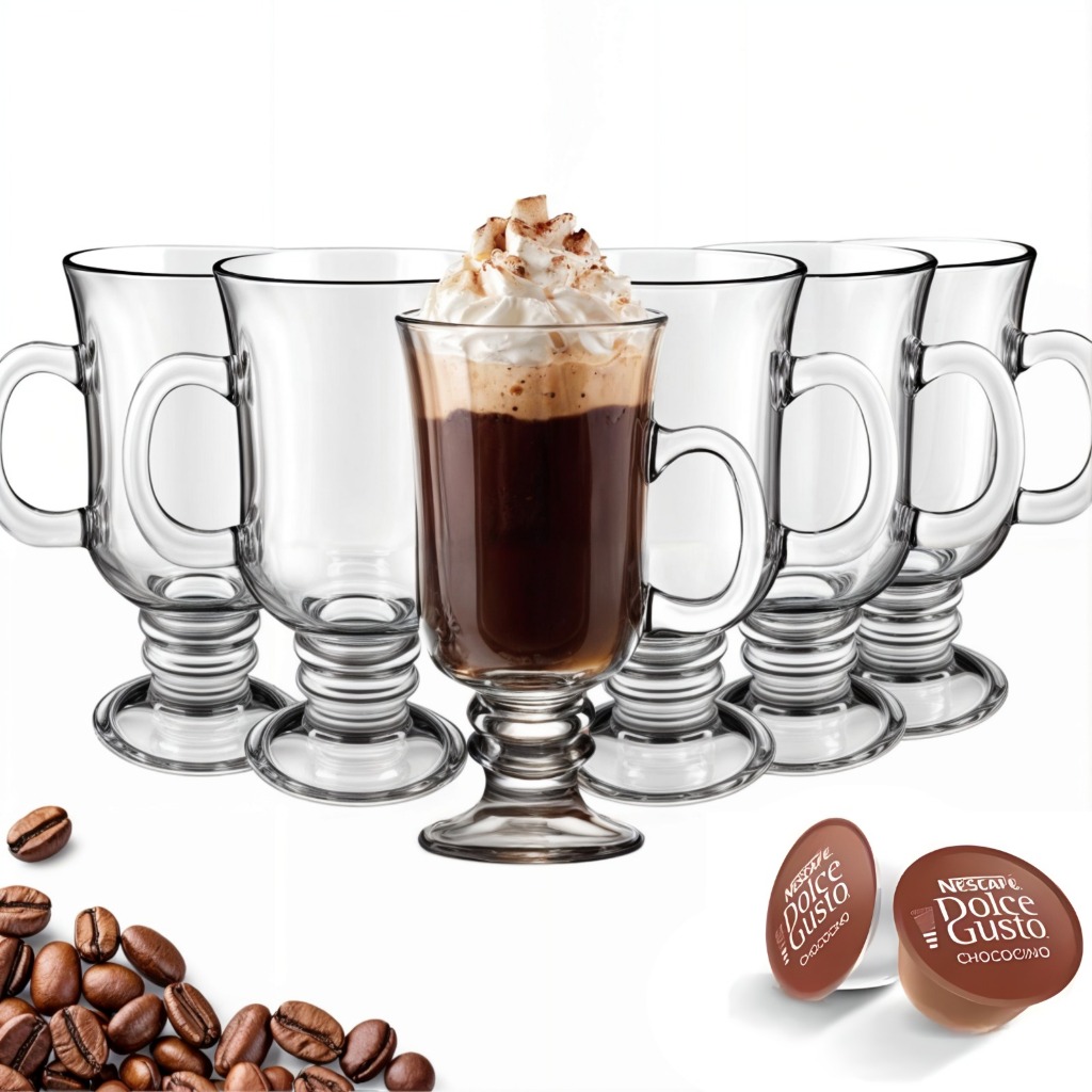 Jogo Kit 6 Canecas Xícara Nespresso Vidro Café Capuccino 130ml Irish em Oferta na Shopee