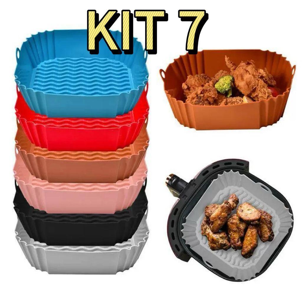 KIT 7 Forma Quadrada/REDONDA de Air Fryer Micro ondas Forno
