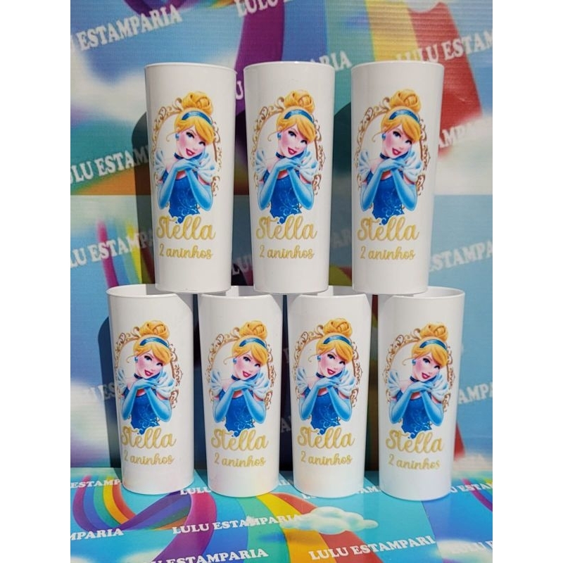 Copos personalizados Cinderela personalizado lembrancinha de Festa de Aniversário