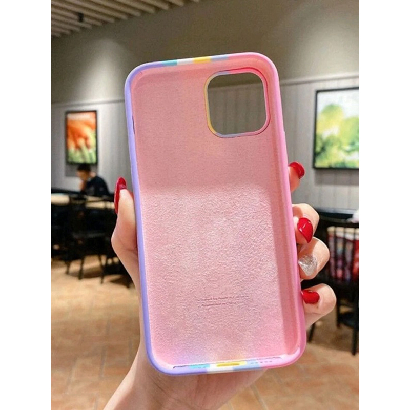 Capa Capinha Arco iris silicone Câmera Aveludada Fechada para IPHONE 11 11 pro 11 pro max XS XS MAX