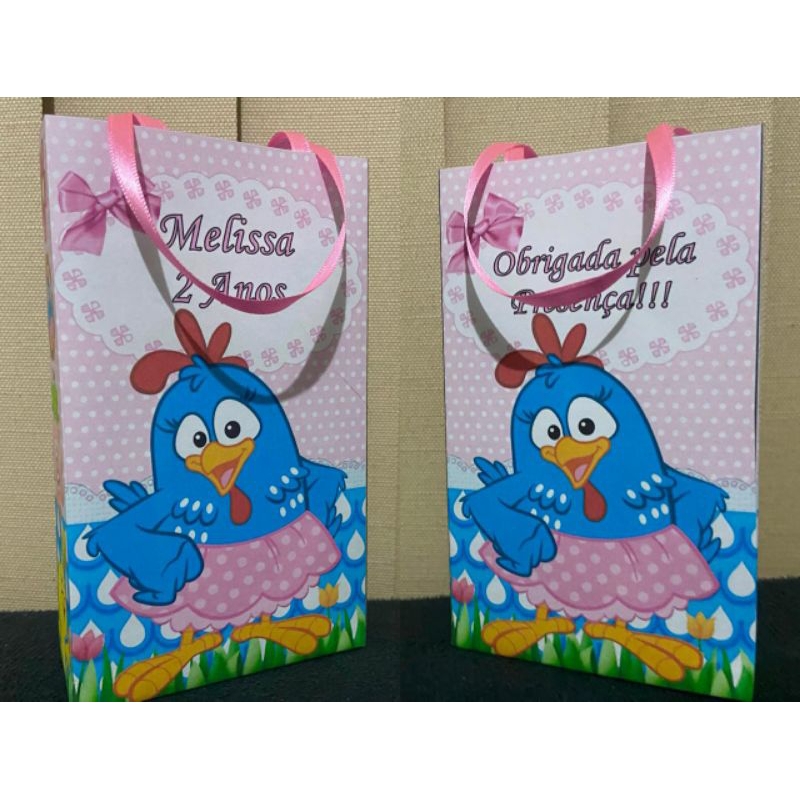 Sacolinha personalizada Galinha pintadinha 15 unidades