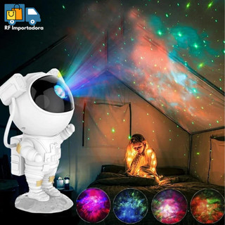 Luminária Projetor De Estrelas e Lua Astronauta Com Bluetooth Caixa De Som
