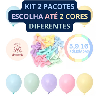 Kit 2 Pacotes Balão Bexiga para Festa Candy Color 5", 9" e 16" PicPic Cores Pastéis em Oferta na Shopee