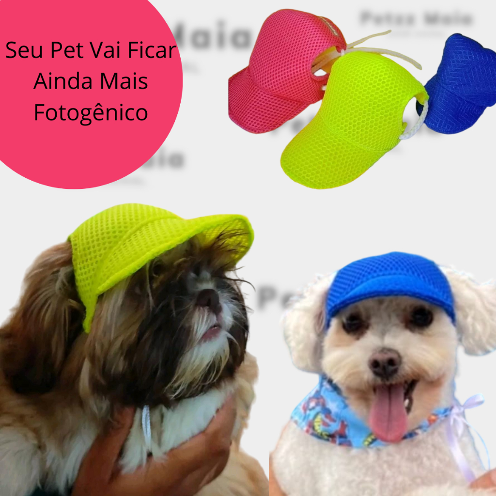 Boné De Cachorro Pet Acessórios Para Cachorro Boné Pet Pra Shop Banho E Tosa