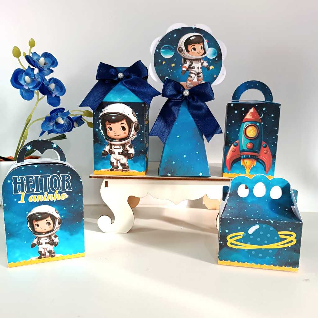 Kit Festa Astronauta - Lembrancinha - Personalizados - Kit Caixa - Aniversário