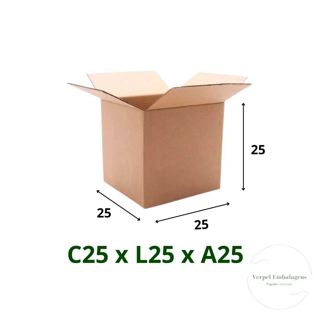 Verpel Embalagens10 Caixas de Papelão 25X25X25 centímetros