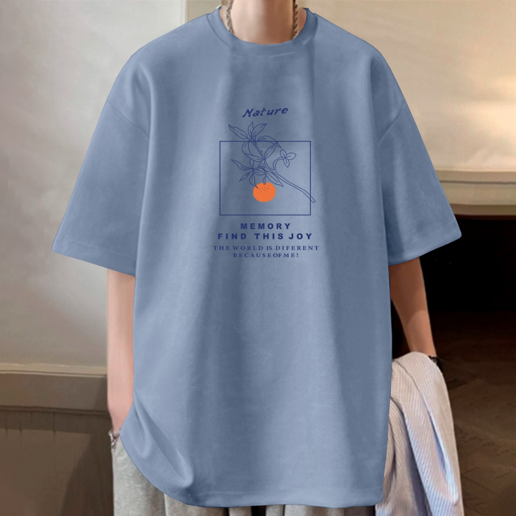 Blusa Unissex Confortável Azul Bebê Estampa Nature Memory Blusa Bordada Personalizada Desenho Aesth