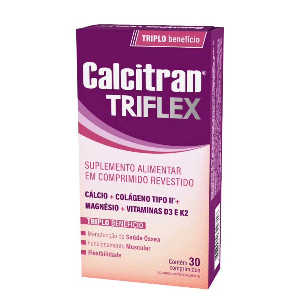 Calcitran Triflex Suplemento Alimentar de Colágeno 30 Comp.