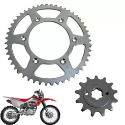 Kit Coroa + Pinhão Honda CRF 230 Trilha Aço 1045