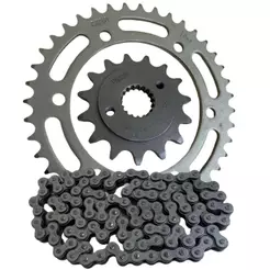 Kit Relação Transmissão Completo Honda Nx 400 Falcon 2000 Até 2008 Aço 1045