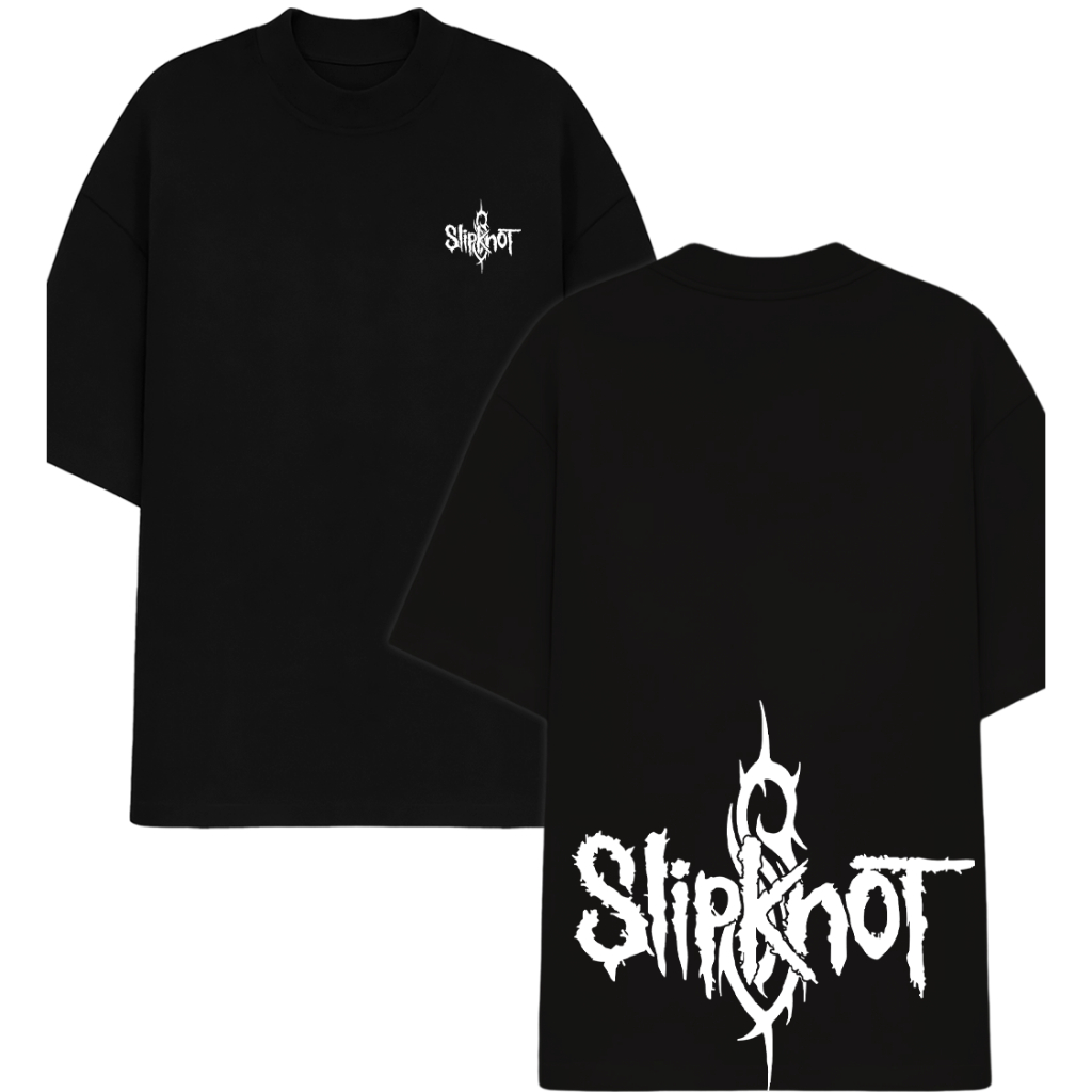 Camiseta Blusa Oversaized Slipknot Simbolo Rock Presente Banda Musica 2024 Tendencia Moda Casual