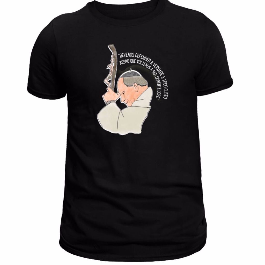 Camiseta  São João Paulo II T Shirt Cristã Com Estampado Santo Papa Joao Paulo 2 -   Unissex - Santa Igreja Católica