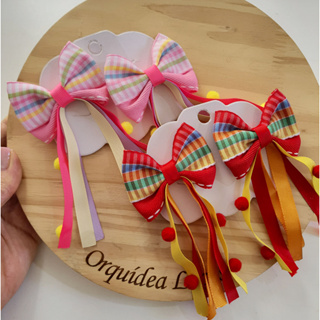 Laço junino, parzinho fita  bico pato ou xuxinha. em Oferta na Shopee