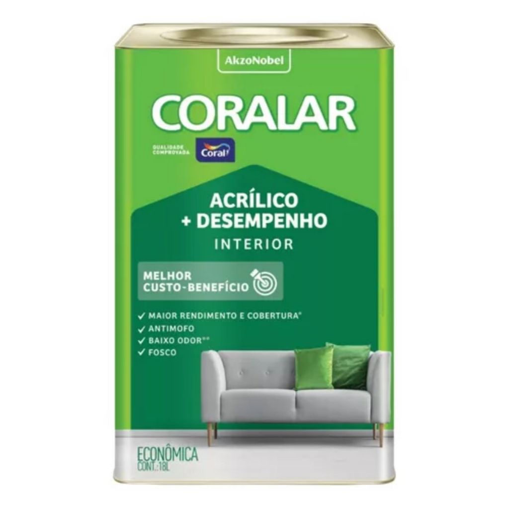 Tinta Coral Coralar Interior Antimofo Acrílico Cor Areia 18L