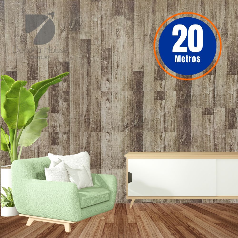 Papel de Parede PREMIUM Imitação Madeira DemolIção Autocolante Texturizado Rolo 5mx45cm Sala Quarto