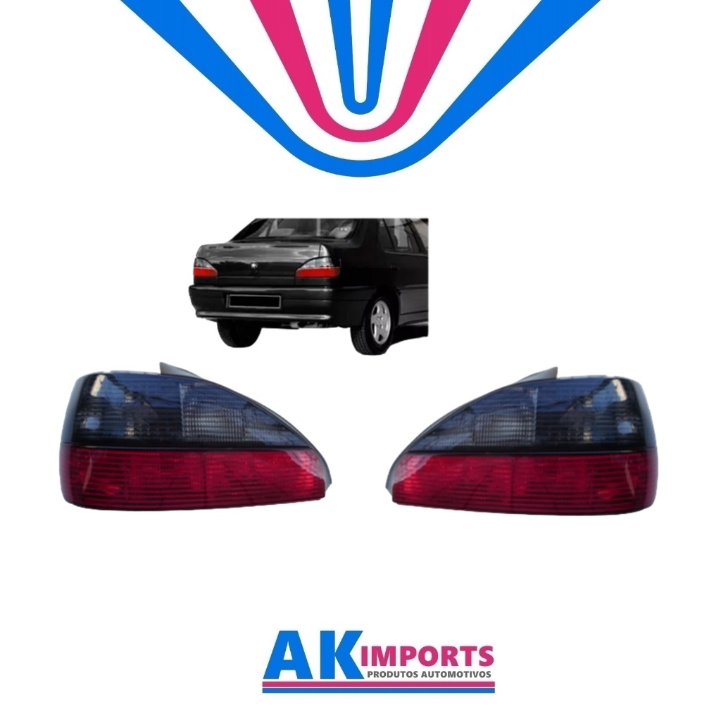 Par de Lanterna Traseira Peugeot 306 Sedan  Marca: Tyc  Ano: 1997 Até 2000  Cód:  11-A244-01-2B / 11-A243-01-2B