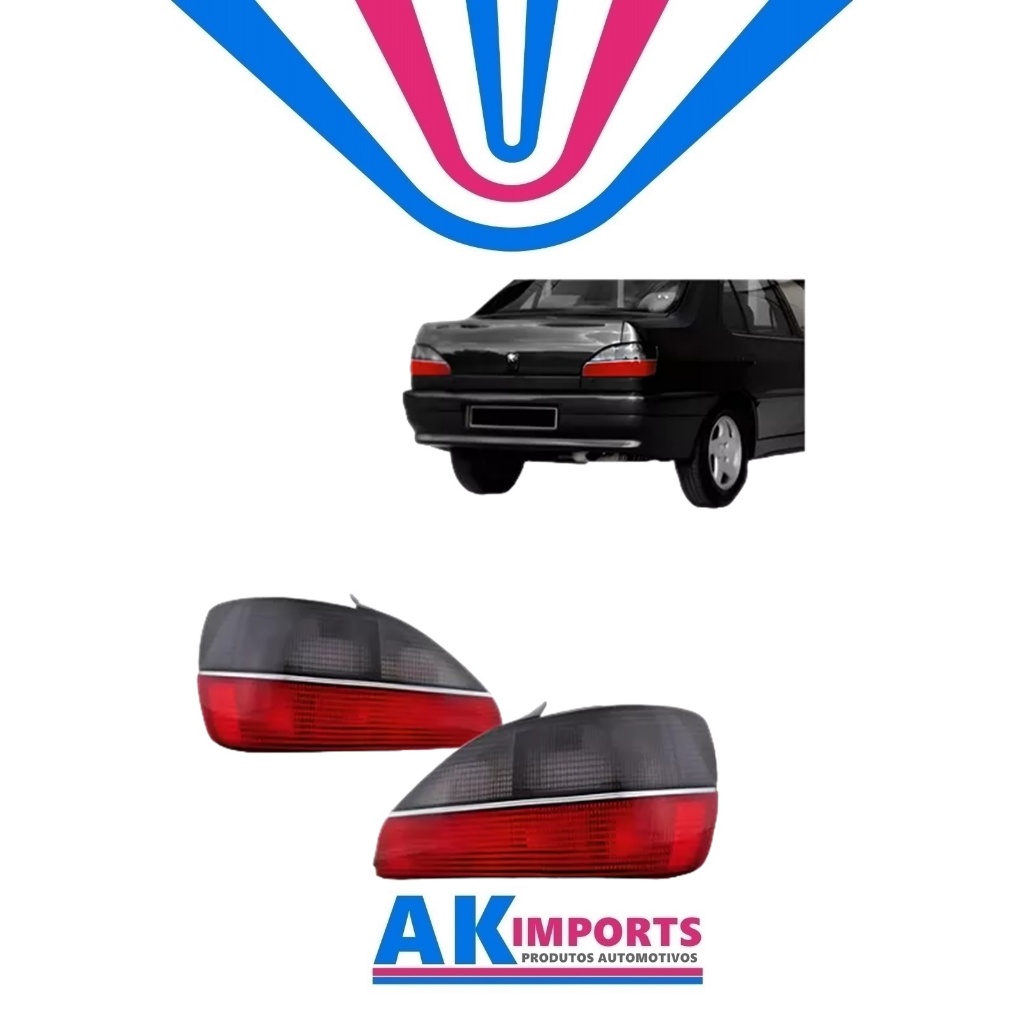 Par de Lanterna Traseira Peugeot 306 Sedan Friso Cromado  Marca: Tyc  Ano: 1997 Até 2000  Cód:  11-A246-01-2B / 11-A245-01-2B