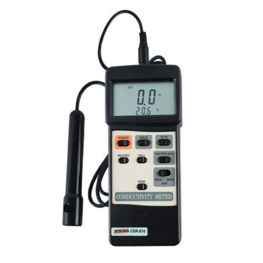 Condutivímetro Digital Condutividade 0 A 20Ms Rs-232 Usb Sensor Cdr-870 Portátil Estojo Certificado