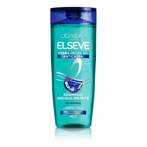 Shampoo Elseve Hydra Detox 400ml: Anticaspa, brilho e refrescância. Limpeza profunda antioleosidade. em Oferta na Shopee
