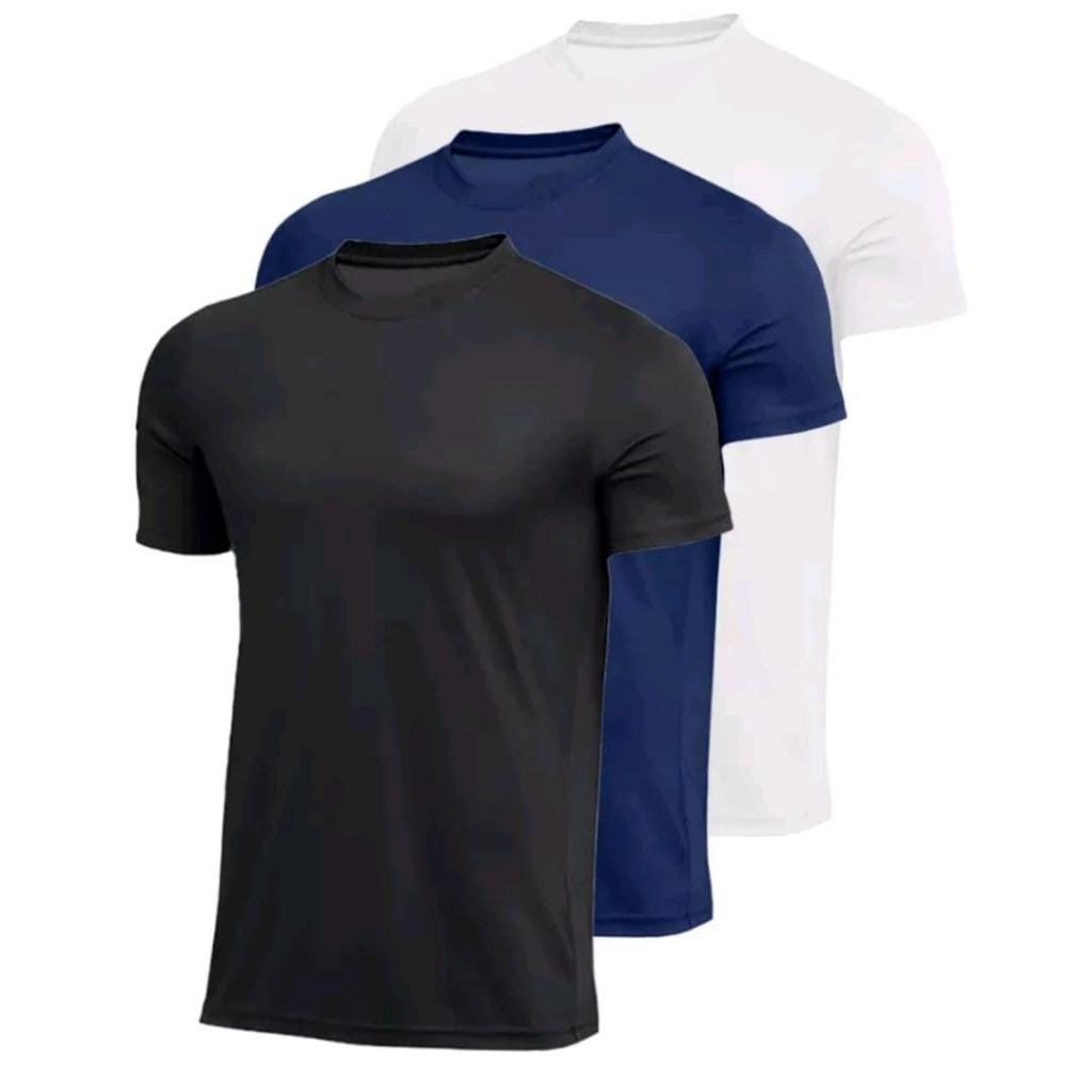 Camiseta Masculina  Dry  Fit  Lisa  Proteção  Solar  UV50  Térmica  Anti Suor Academia Exercícios Corrida Bike Esportes com caimento perfeito no corpo