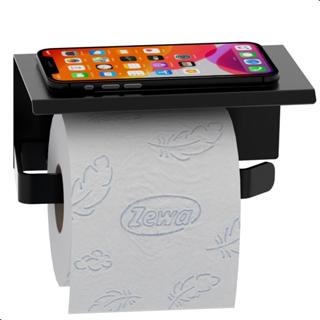 Porta Papel Higiênico Inox De Parede Banheiro Preto MAX em Oferta na Shopee