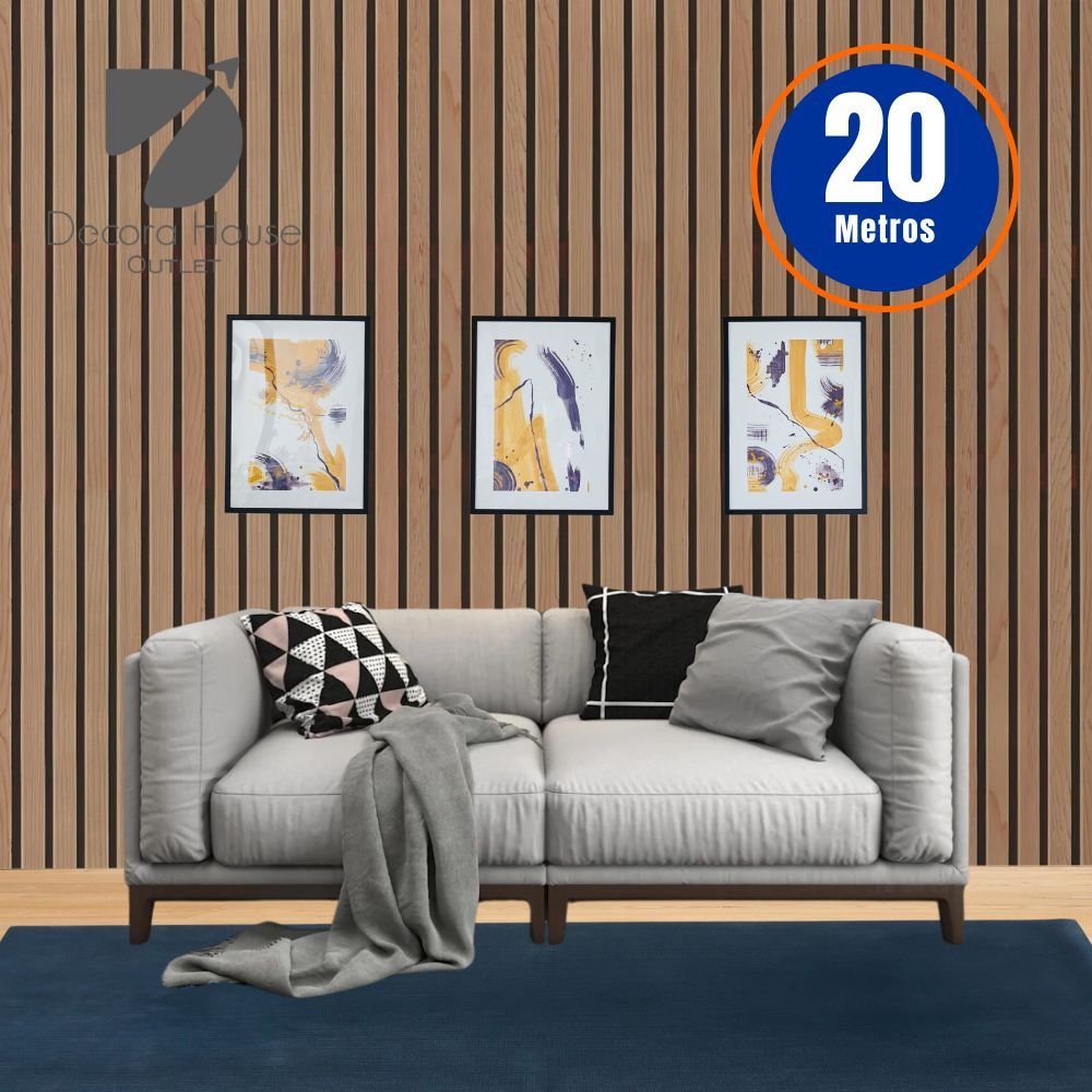 Papel de Parede Madeira Ripado 5 METROS x 45CM Adesivo Autocolante para Sala, Quarto