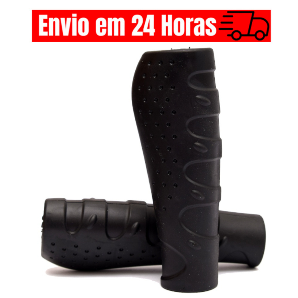 Manopla Punho Bicicleta Bike Guidão Guidon Anatômica Gel Resistente Preta Anti derrapante