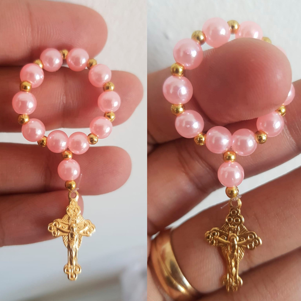 Mini Terços Para Lembrancinhas - 10 ou 50 unidades Terço De Dedo, Terço Casamento, Terço Lembrancinha, Terço Batismo, Terço Primeira Comunão