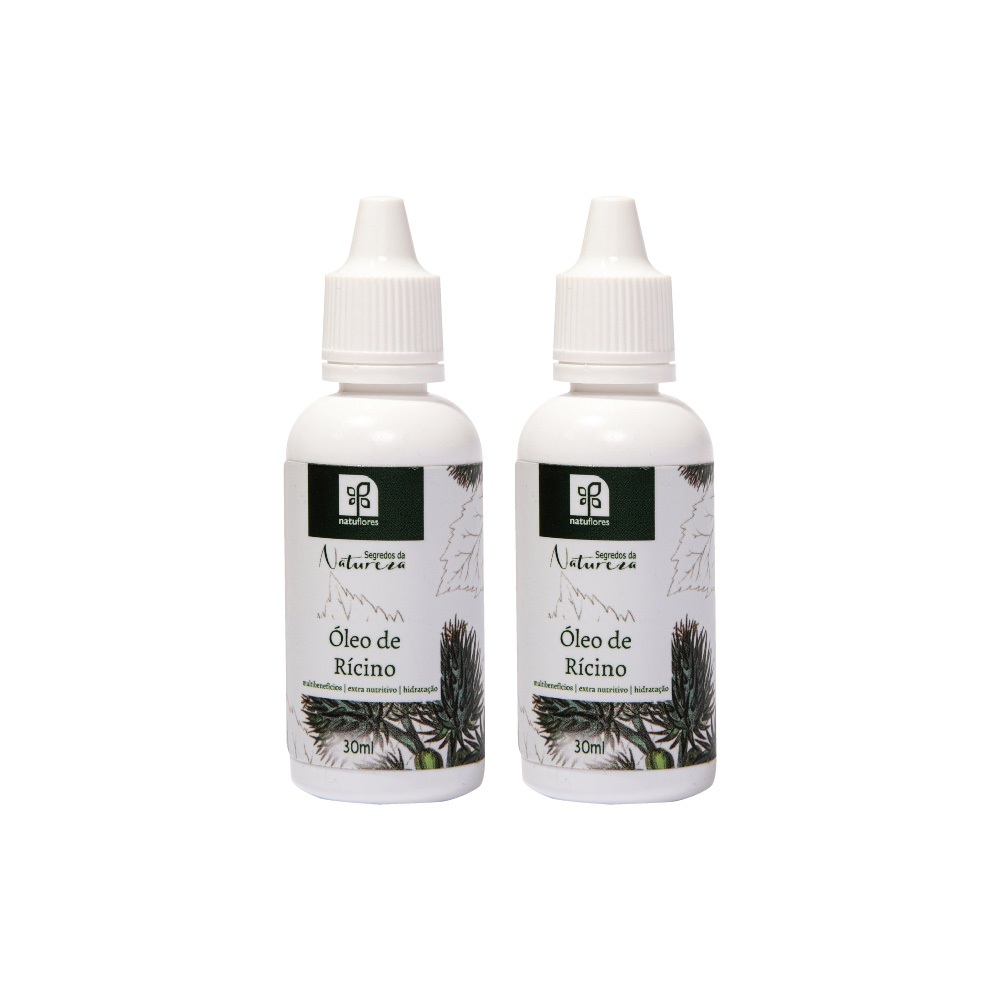 Kit 2x Óleo de Rícino 30ml Segredos da Natureza para Hidratação Capilar Natuflores