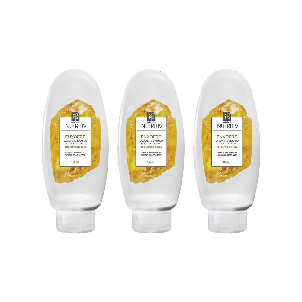 Kit 3x Nutritiv Sabonete Líquido com Enxofre 100ml para Rosto e Corpo Natuflores - Beauty