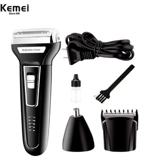 Aparelho De Barbear Depilador km 6558 Recarregável Elétrico 3 Em 1 em Oferta na Shopee
