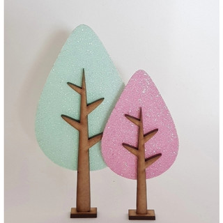 Aplique Mini Árvore Dupla Bosque Encantado - jardim, Safari . Arvore Mdf Para personalizados de Luxo em Oferta na Shopee