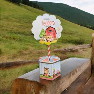 10 Unidades Centro de mesa Festa Infantil Fazendinha Menino em Oferta na Shopee