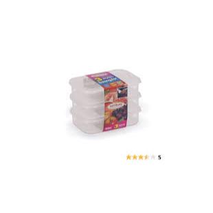 Conjunto 3 Potes de Plástico Retangular Transparente