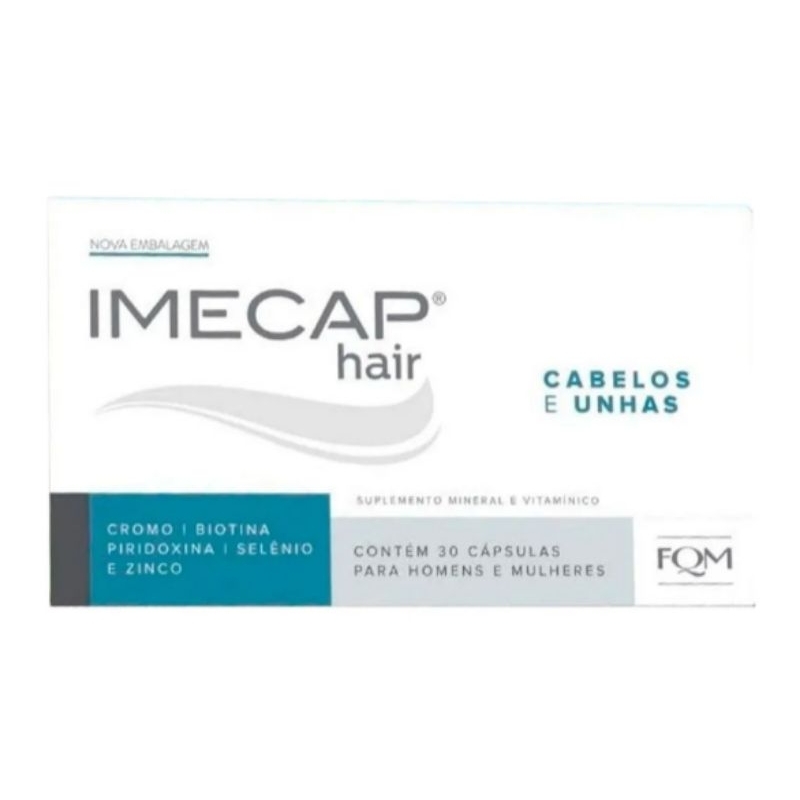 Envio Rápido - Imecap Hair Cabelos e Unhas FQM 30 Cápsulas - Cabelos e Unhas Fortes