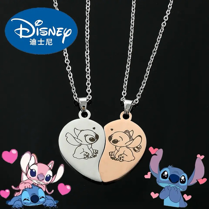 Colar Metadinha Lilo e Stitch Casal Amigas para Sempre BFF