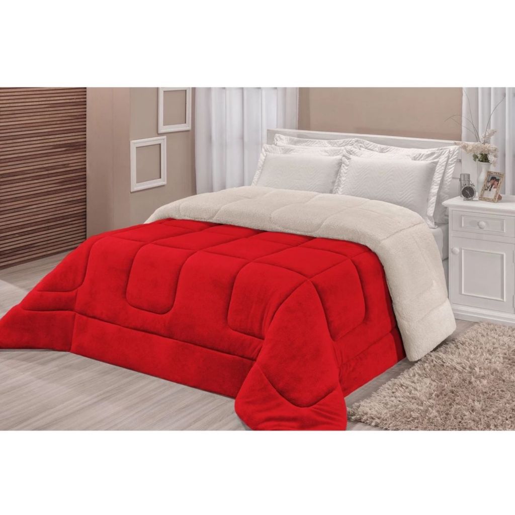 Coberdrom Edredom Pele De Carneiro Casal Queen Sherpa Dupla-Face Varias Cores em Oferta na Shopee